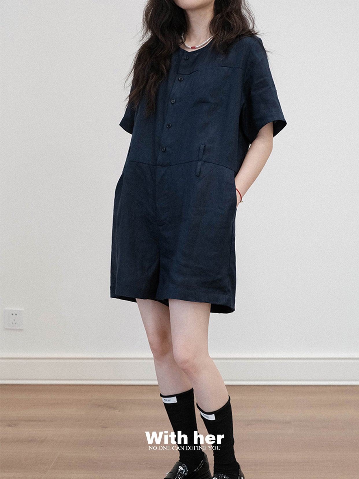 Linen Cotton Blend Playsuit