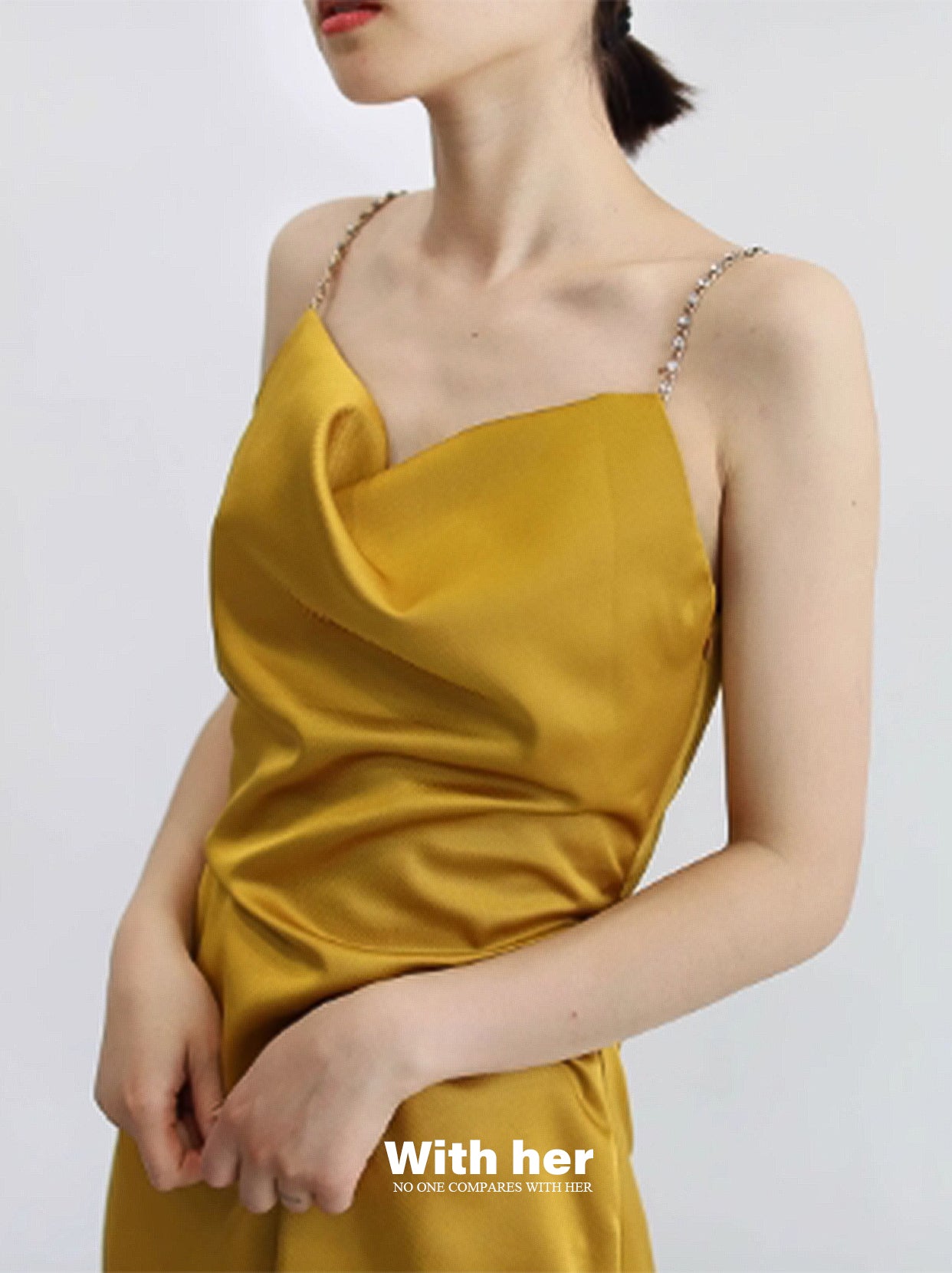 Original Retro Satin Swing Collar Dress