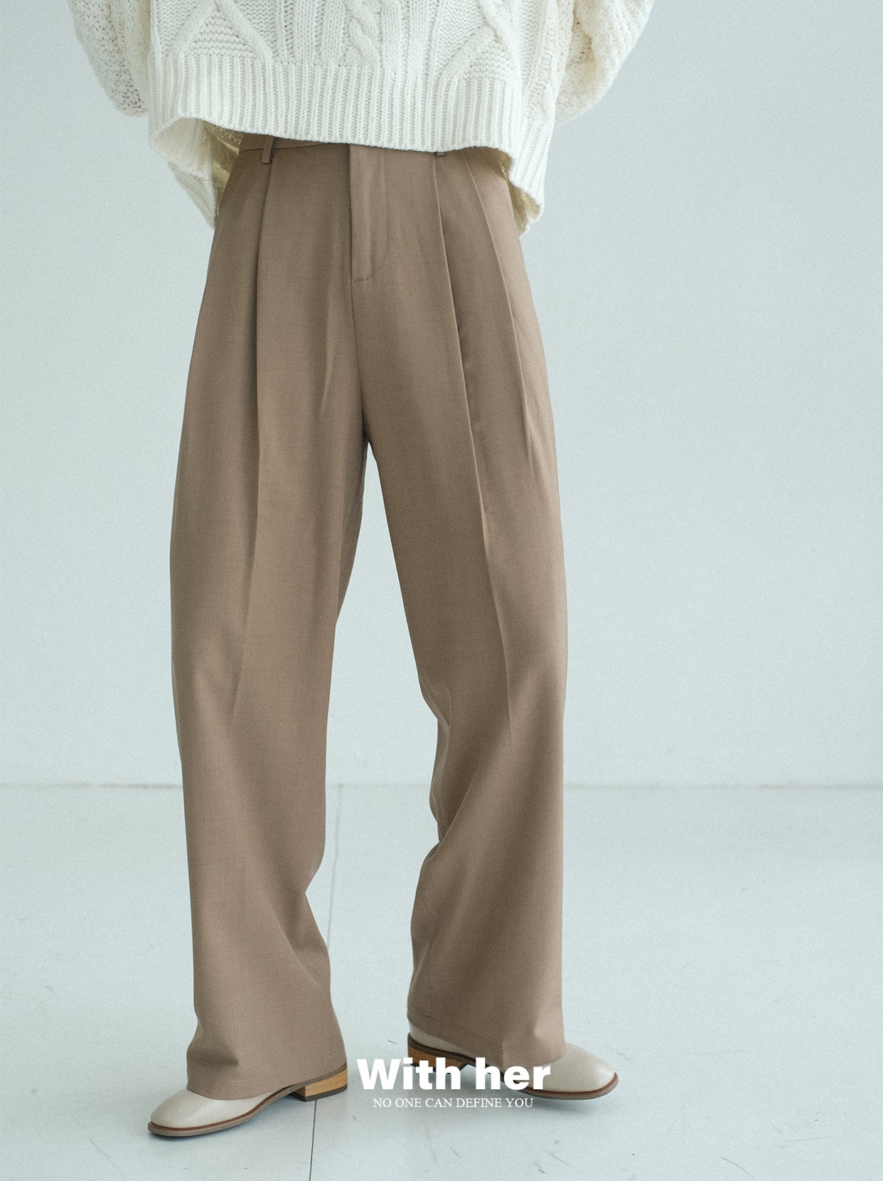 Original Casual Khaki Draped Trousers