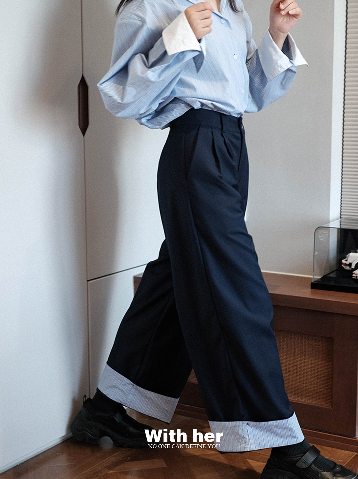 Mix Blue Loose Pants
