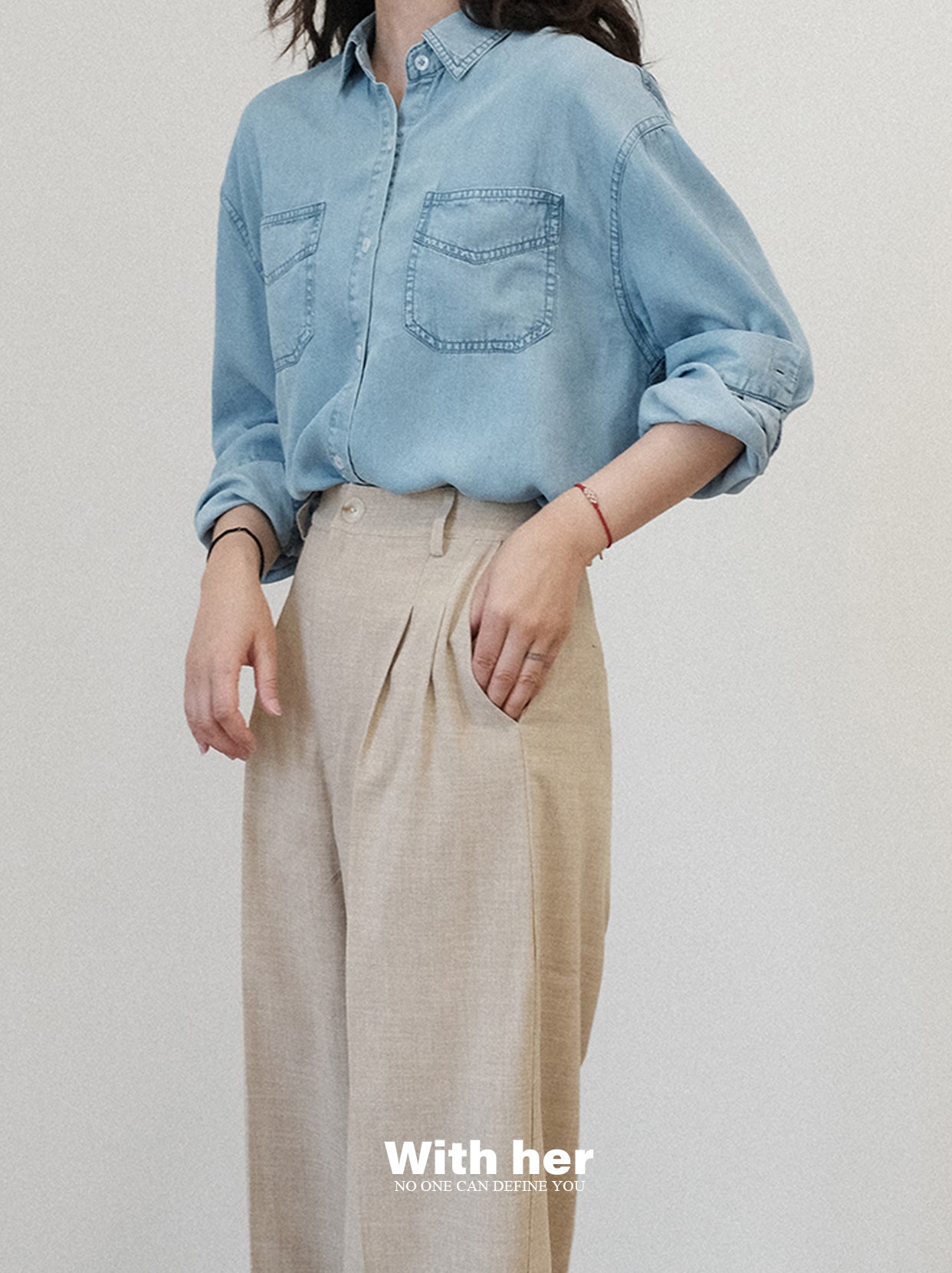 Soft Indigo Denim Blouse