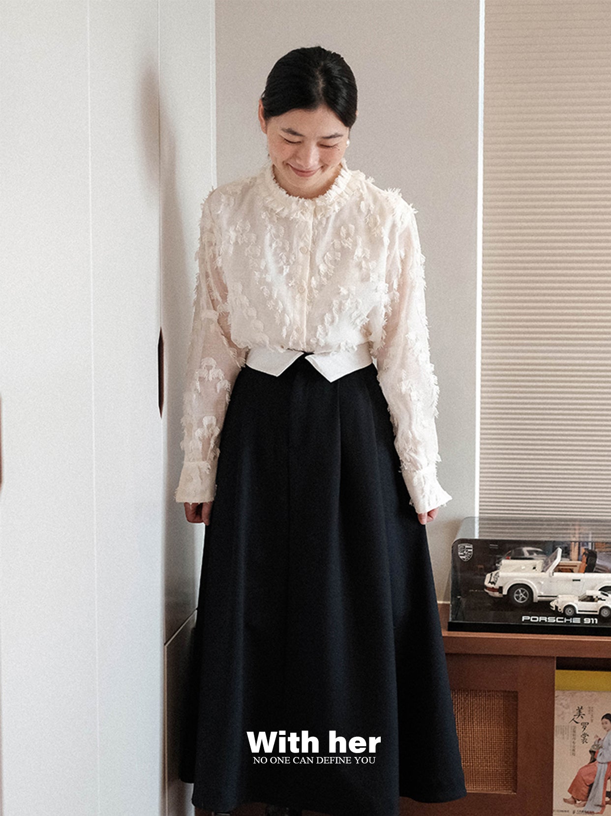 Tassel Collar Sleeve Shirt