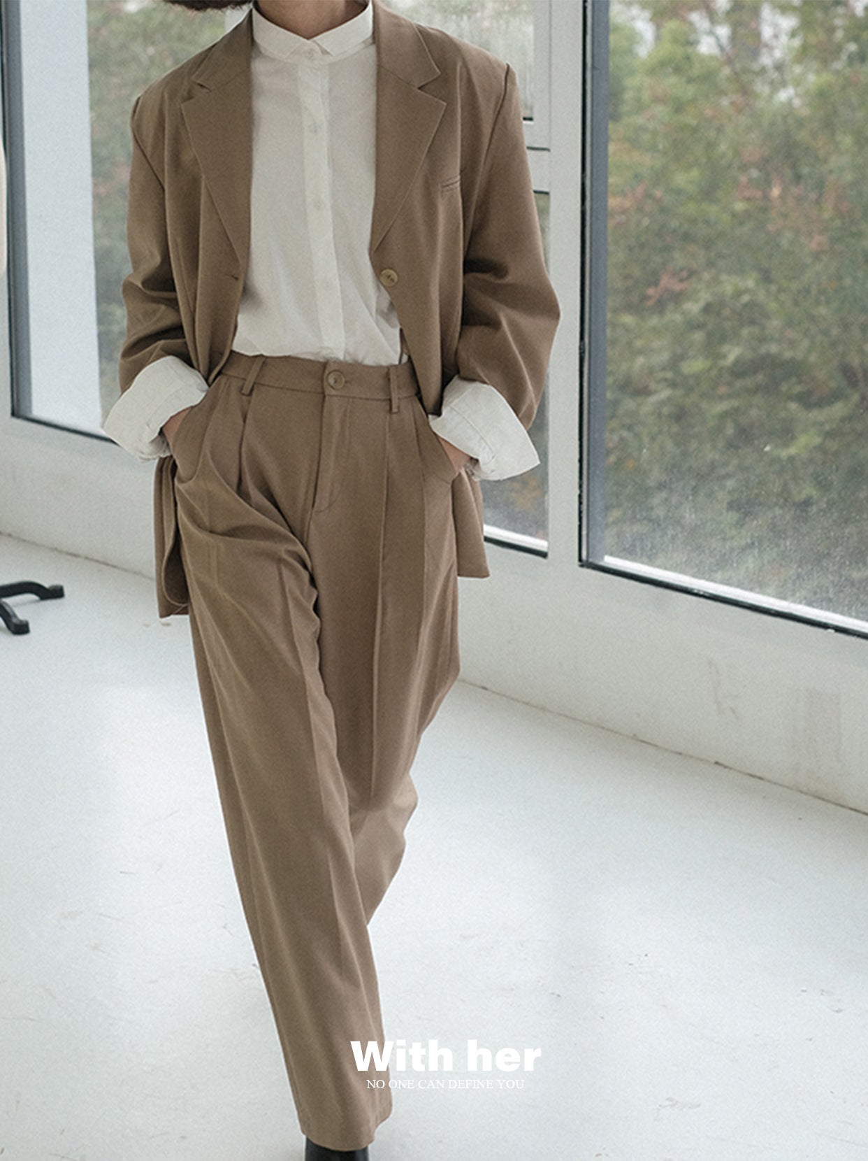 Original Casual Khaki Draped Trousers