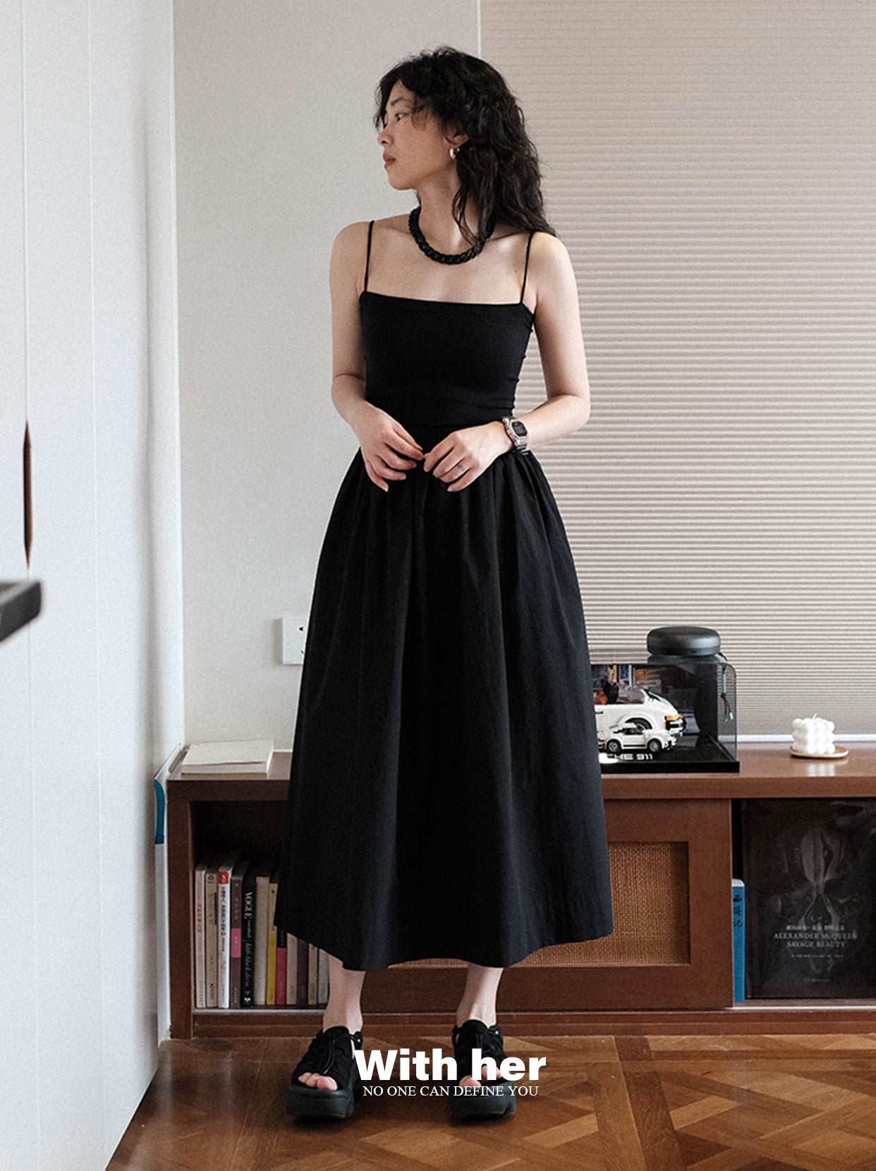 Classic Cotton Black Skirt