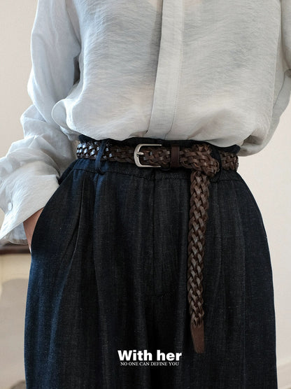 Classic Braided Leather Belt