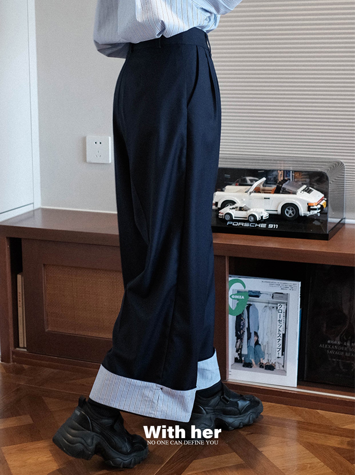 Mix Blue Loose Pants