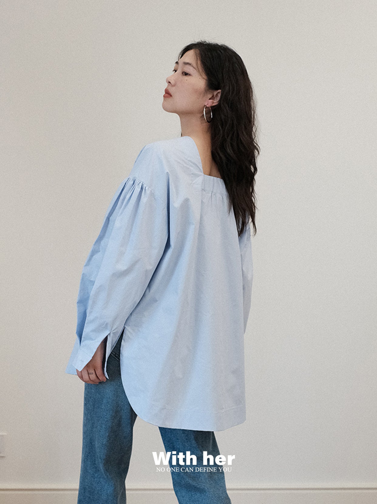 Blue Cocoon Twist Blouse