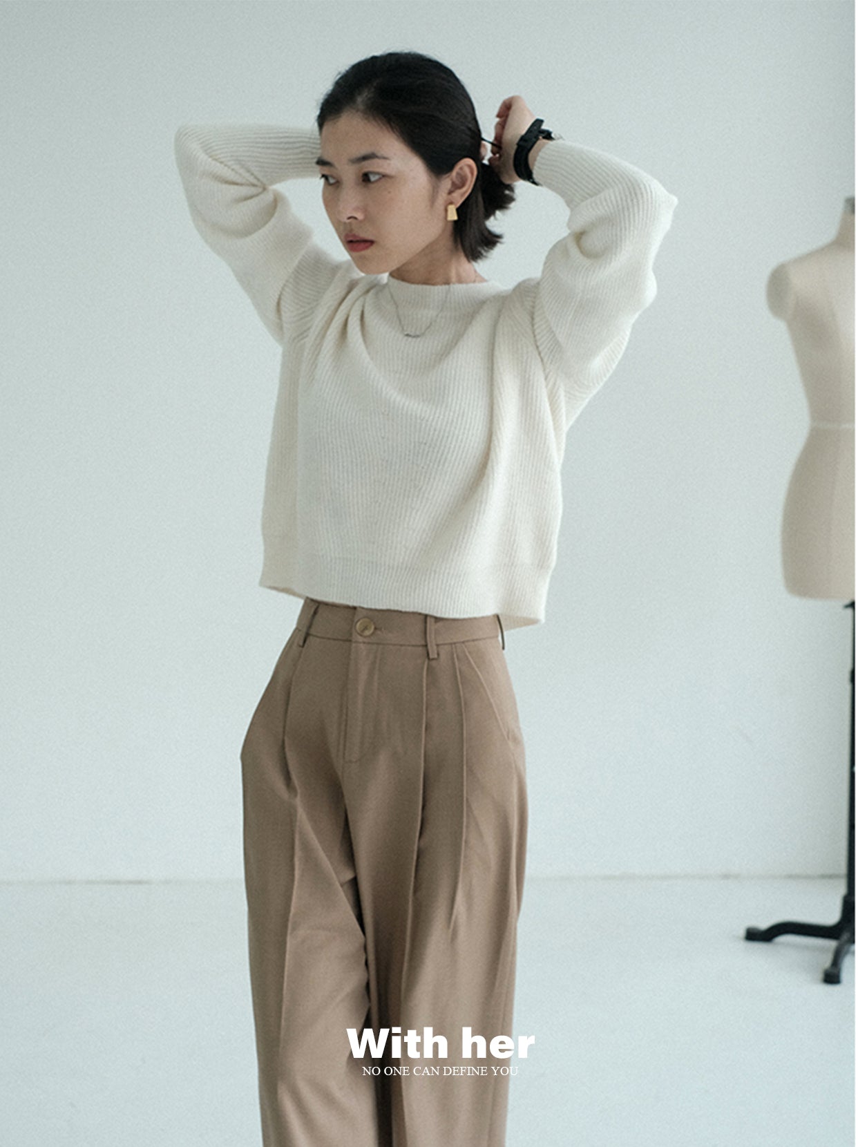 Original Casual Khaki Draped Trousers