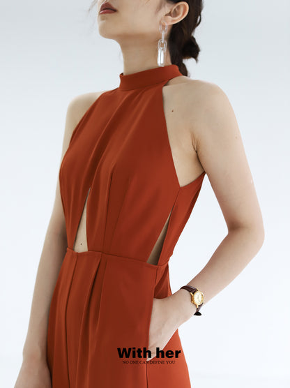 Original Halter neck Midriff Jumpsuit