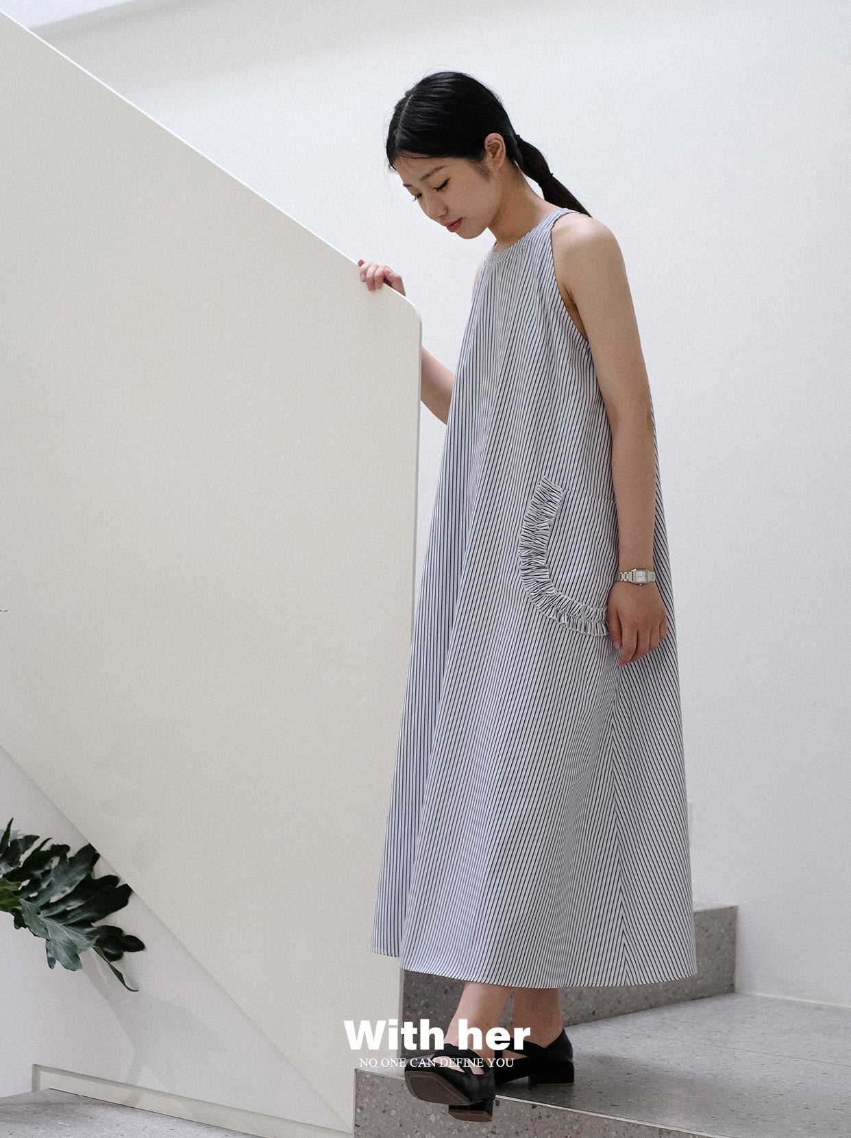 Original Halterneck Striped Dress