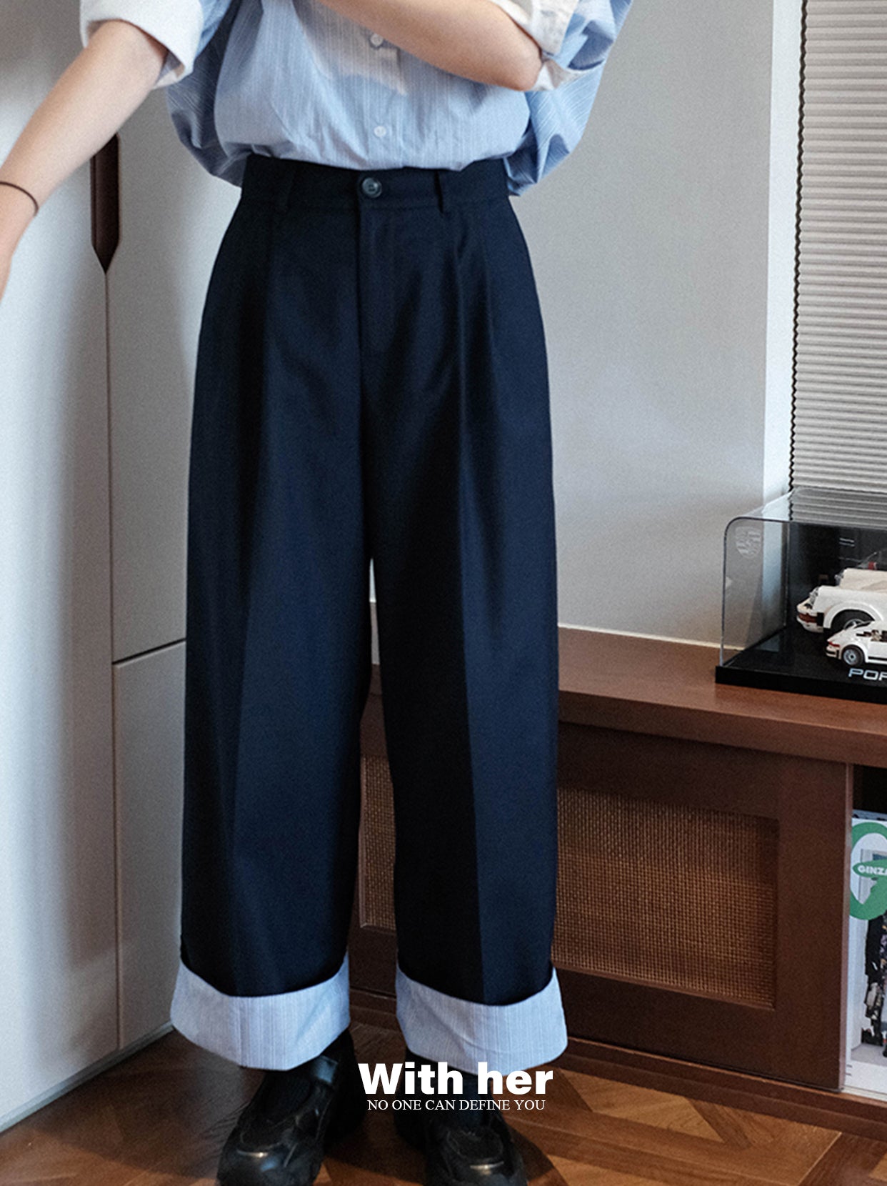 Mix Blue Loose Pants
