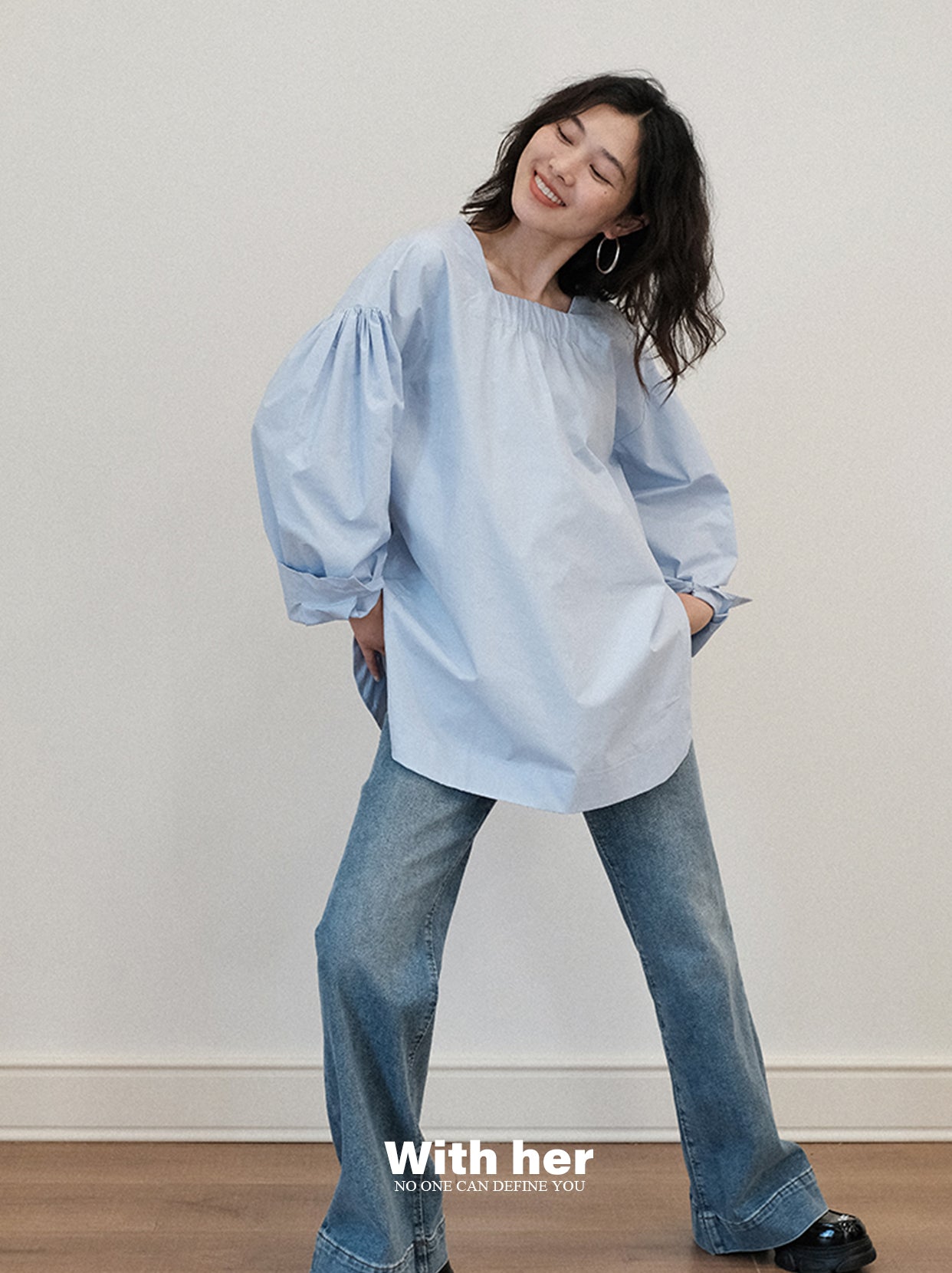 Blue Cocoon Twist Blouse