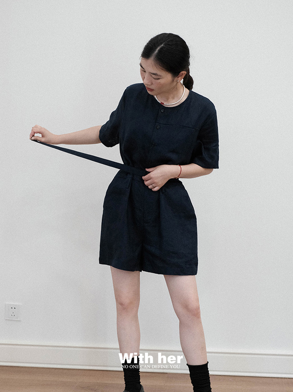 Linen Cotton Blend Playsuit