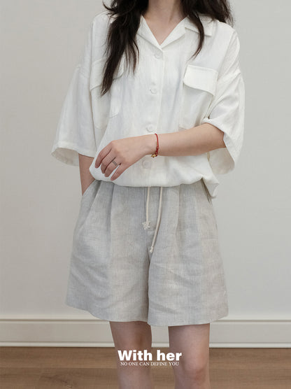 Cotton-linen Shorts