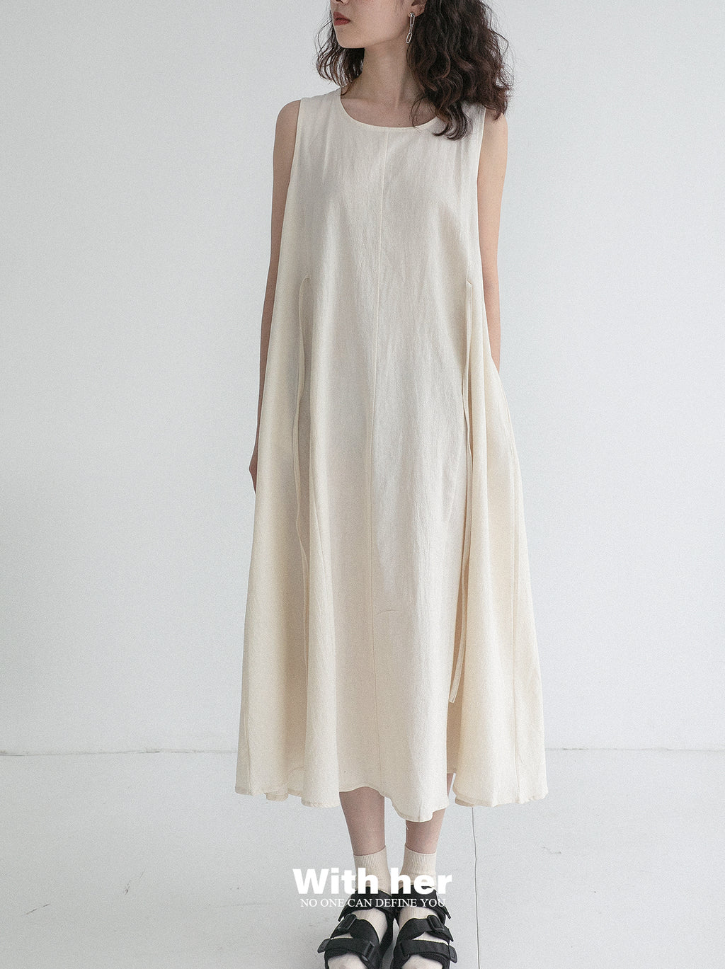 Original Cotton Linen Sleeveless Dress