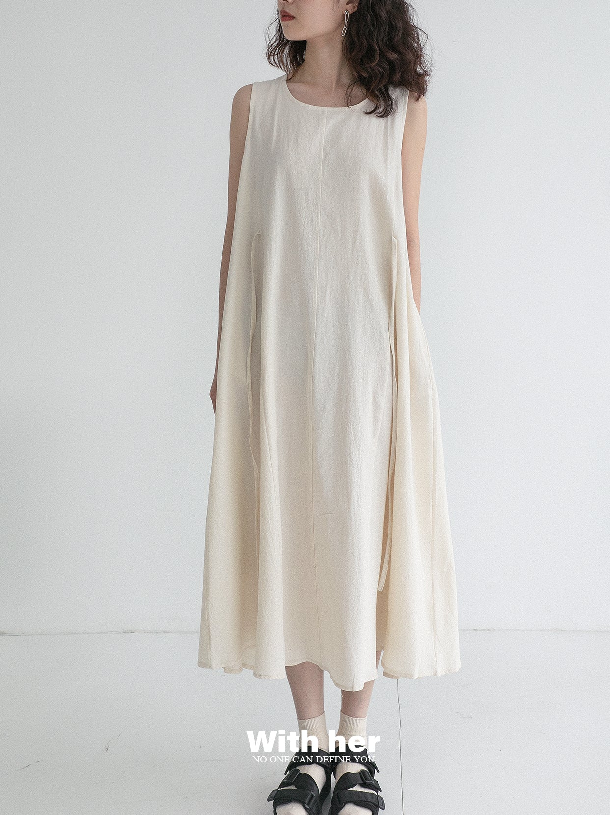 Original Cotton Linen Sleeveless Dress