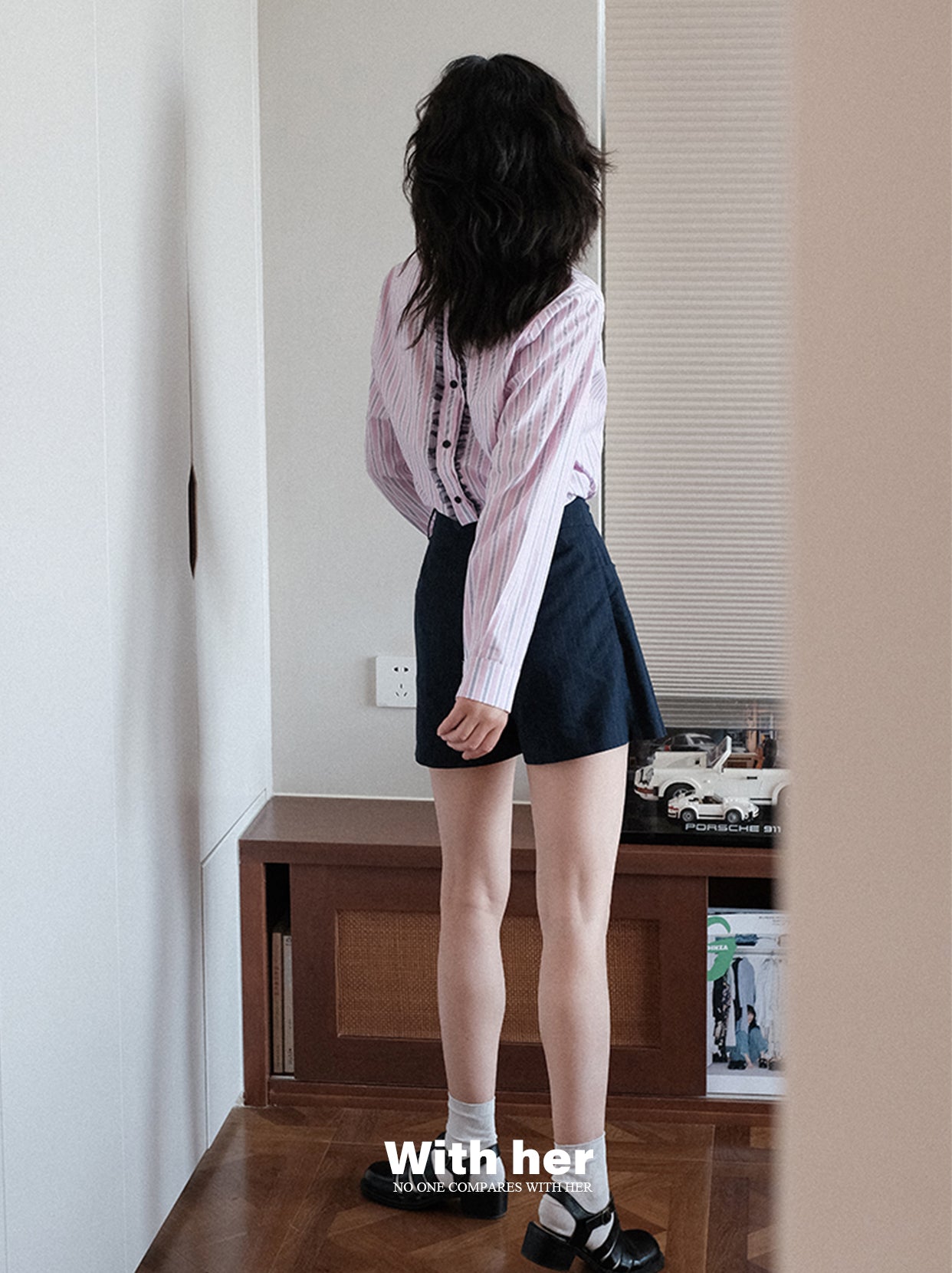 Original Lace Round-Neck Striped Shirt