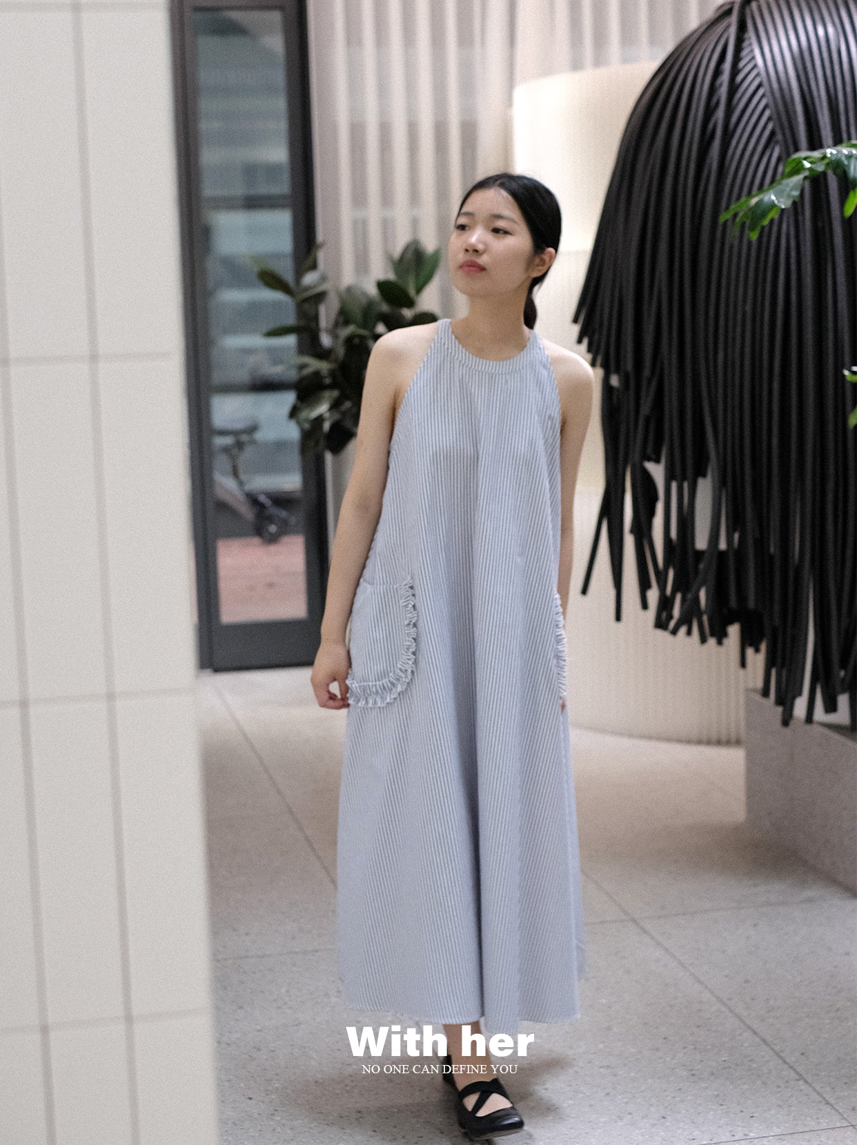 Original Halterneck Striped Dress