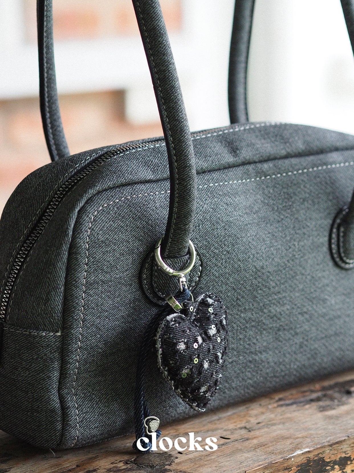 Gray Denim Duffle