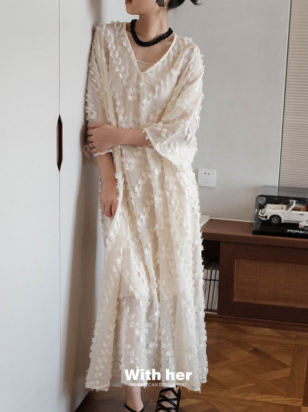 Original V-neck Tassel Dress