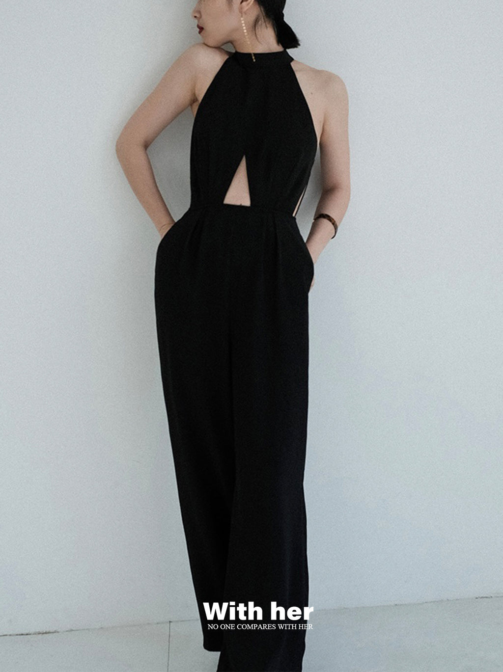 Original Halter neck Midriff Jumpsuit