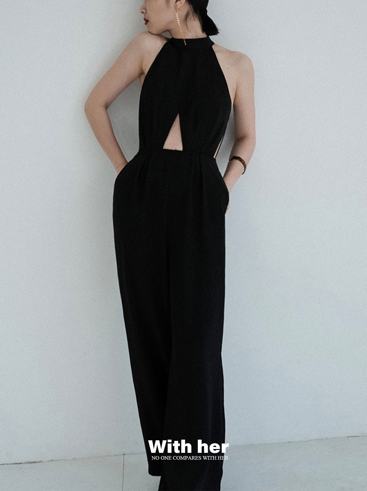 Original Halter neck Midriff Jumpsuit