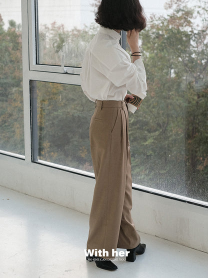 Original Casual Khaki Draped Trousers
