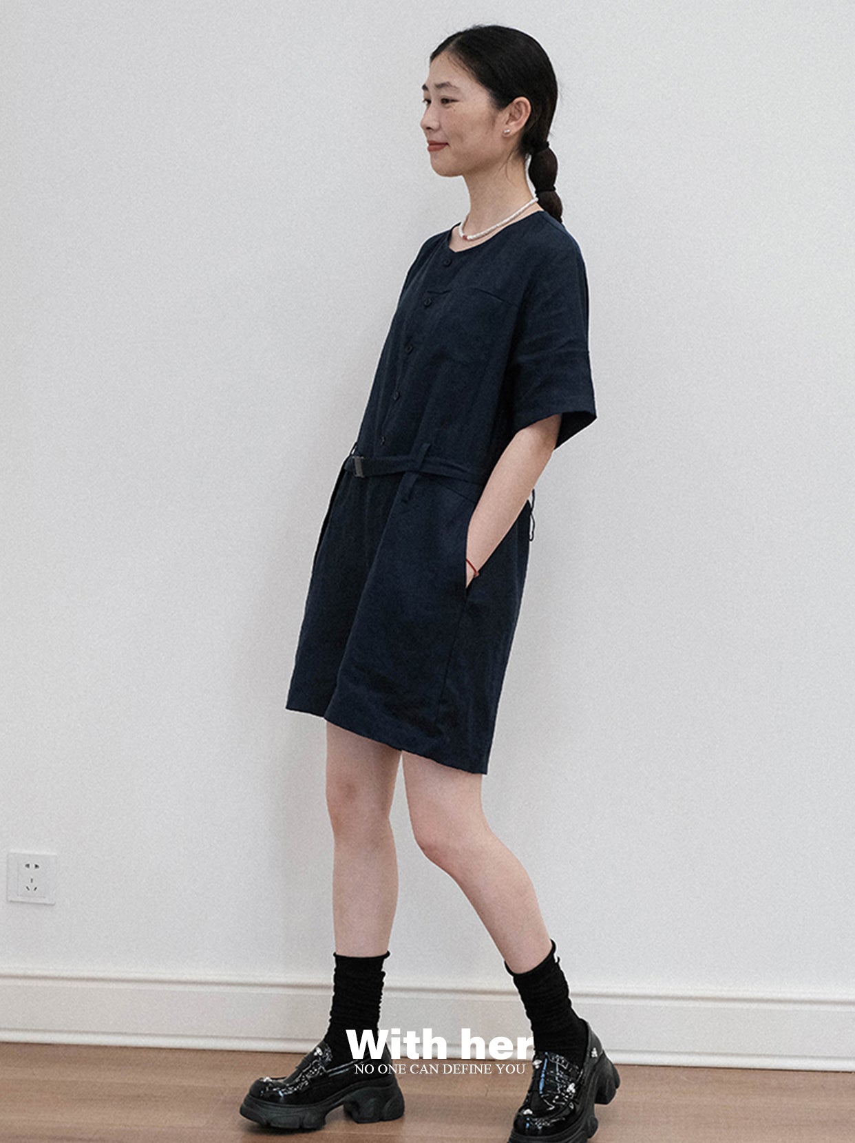 Linen Cotton Blend Playsuit