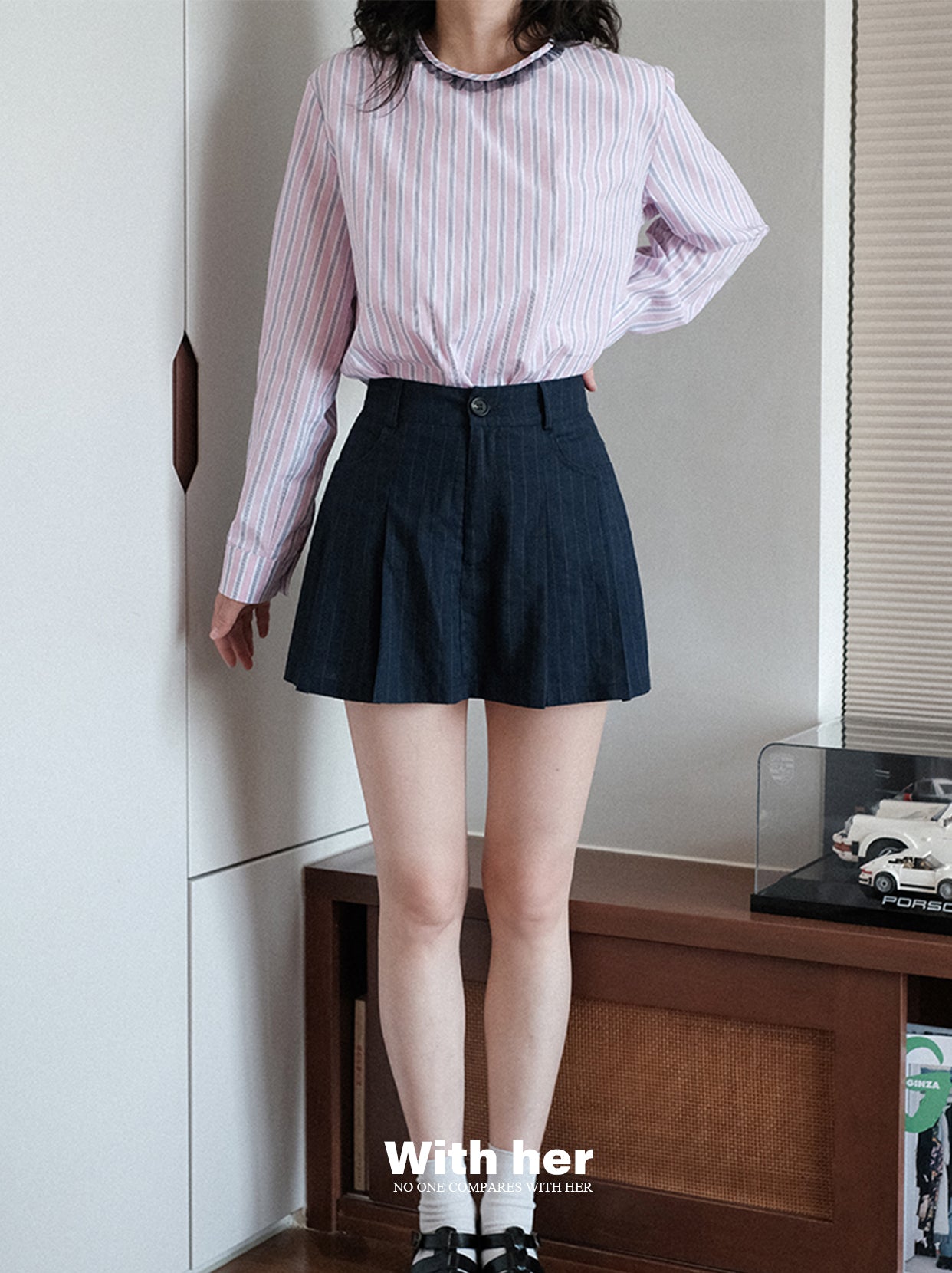 Original Lace Round-Neck Striped Shirt