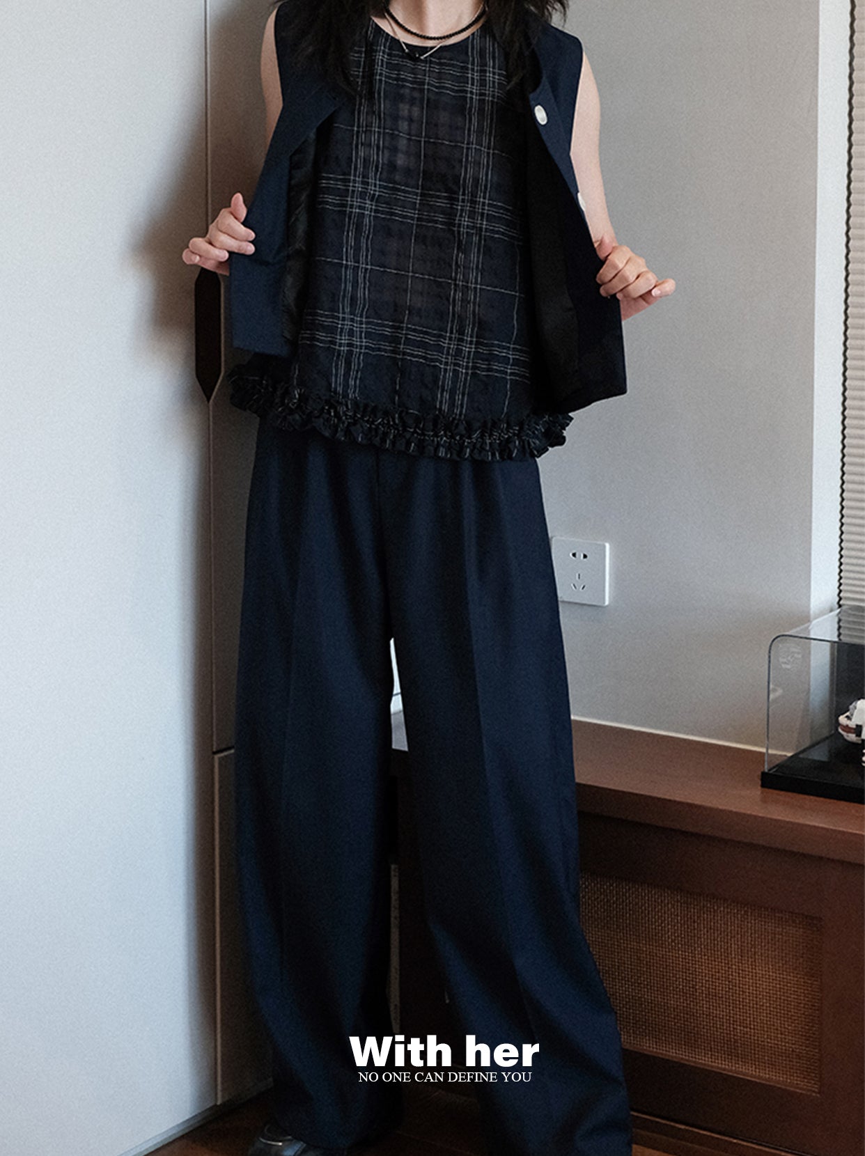 Mix Blue Loose Pants