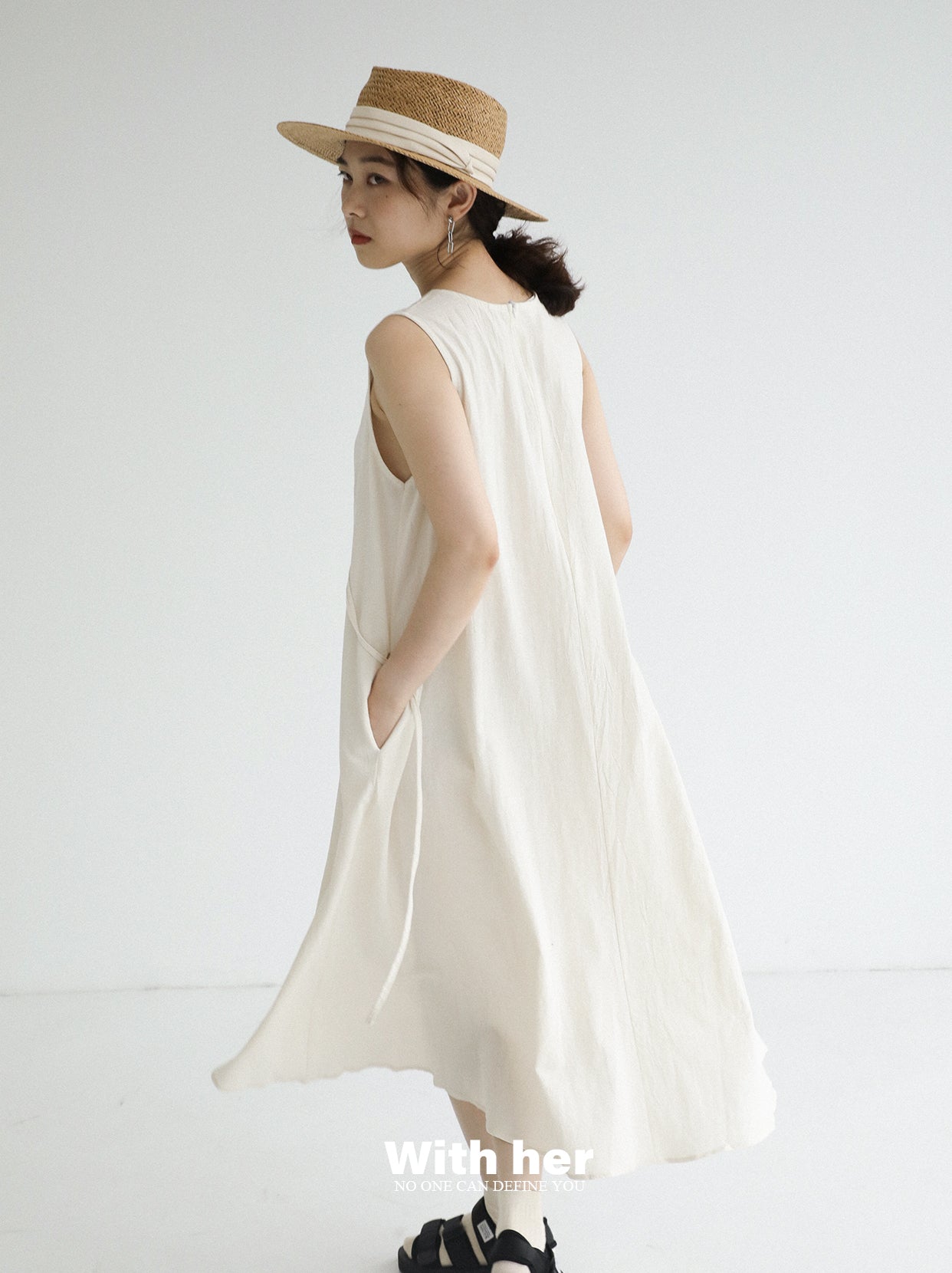 Original Cotton Linen Sleeveless Dress