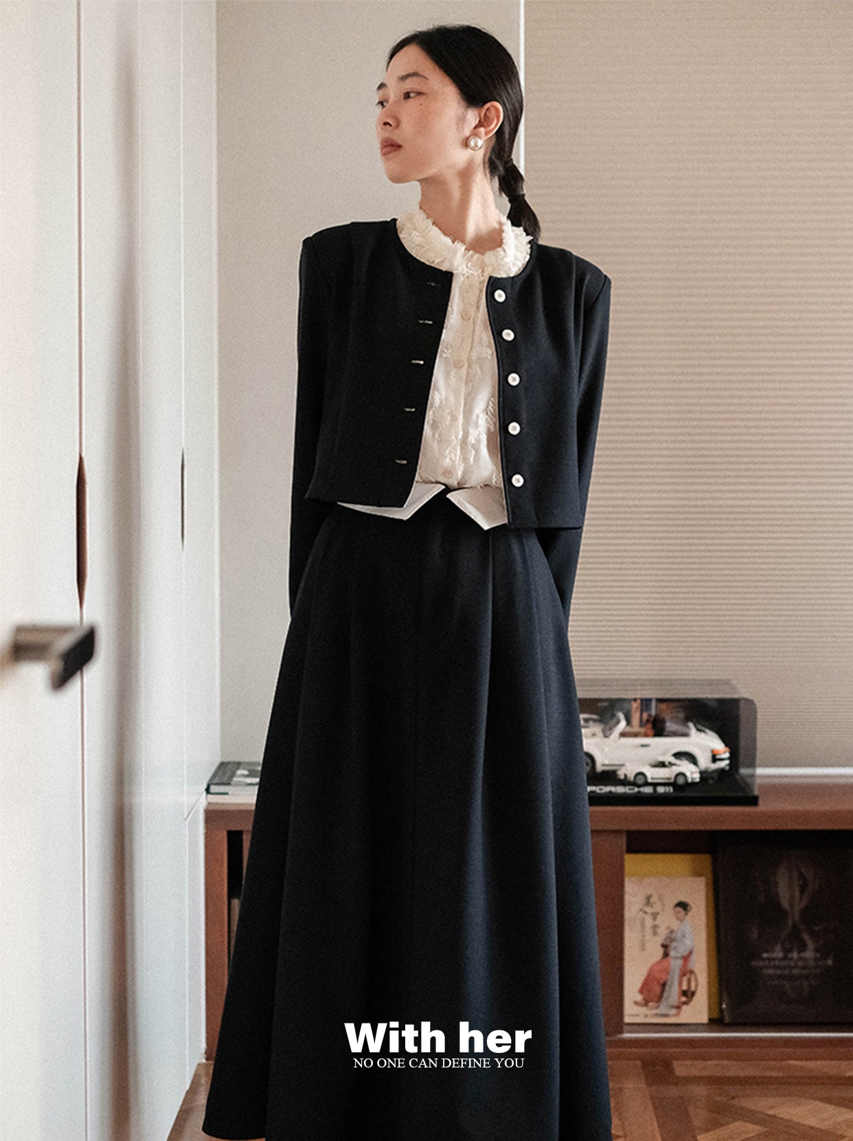 Tassel Collar Sleeve Shirt