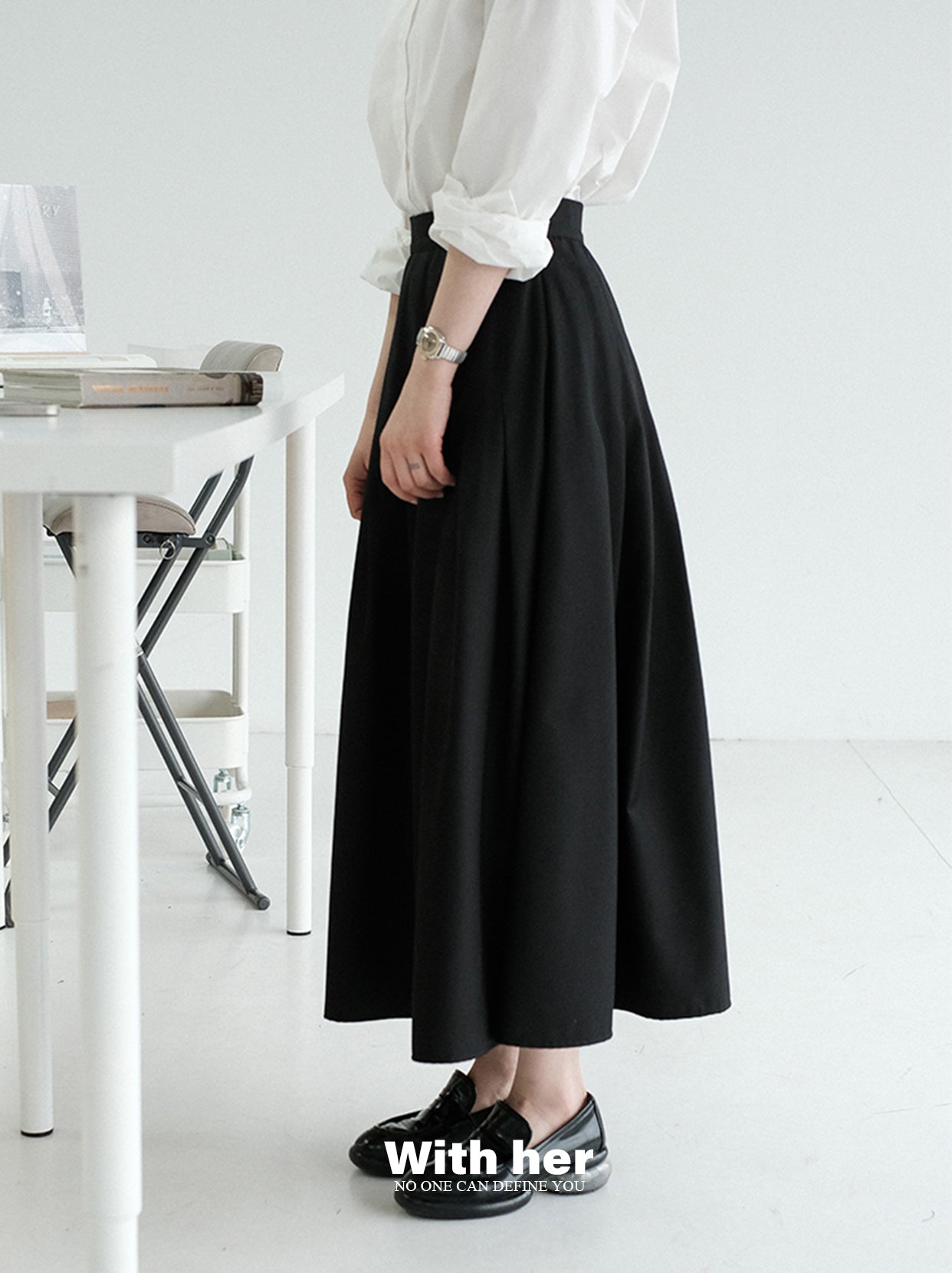 Pleated Long Skirt