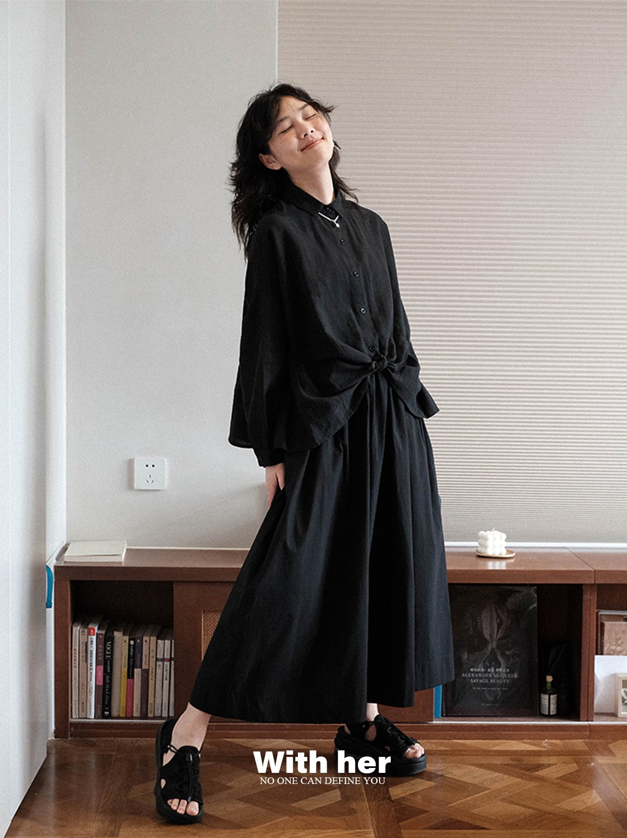 Classic Cotton Black Skirt