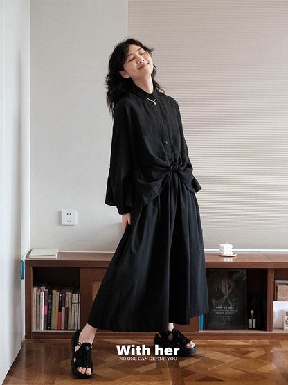 Classic Cotton Black Skirt
