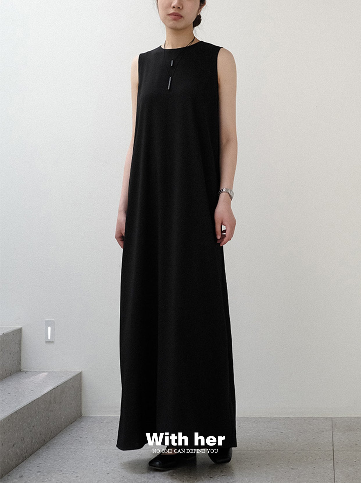 Original Sleeveless Draped Dress
