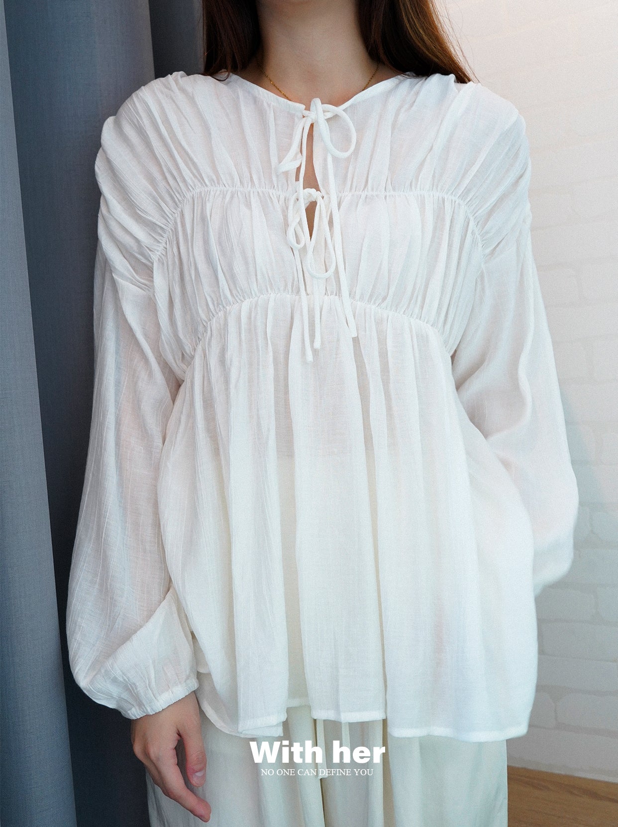 Lace Up Flowy Blouse