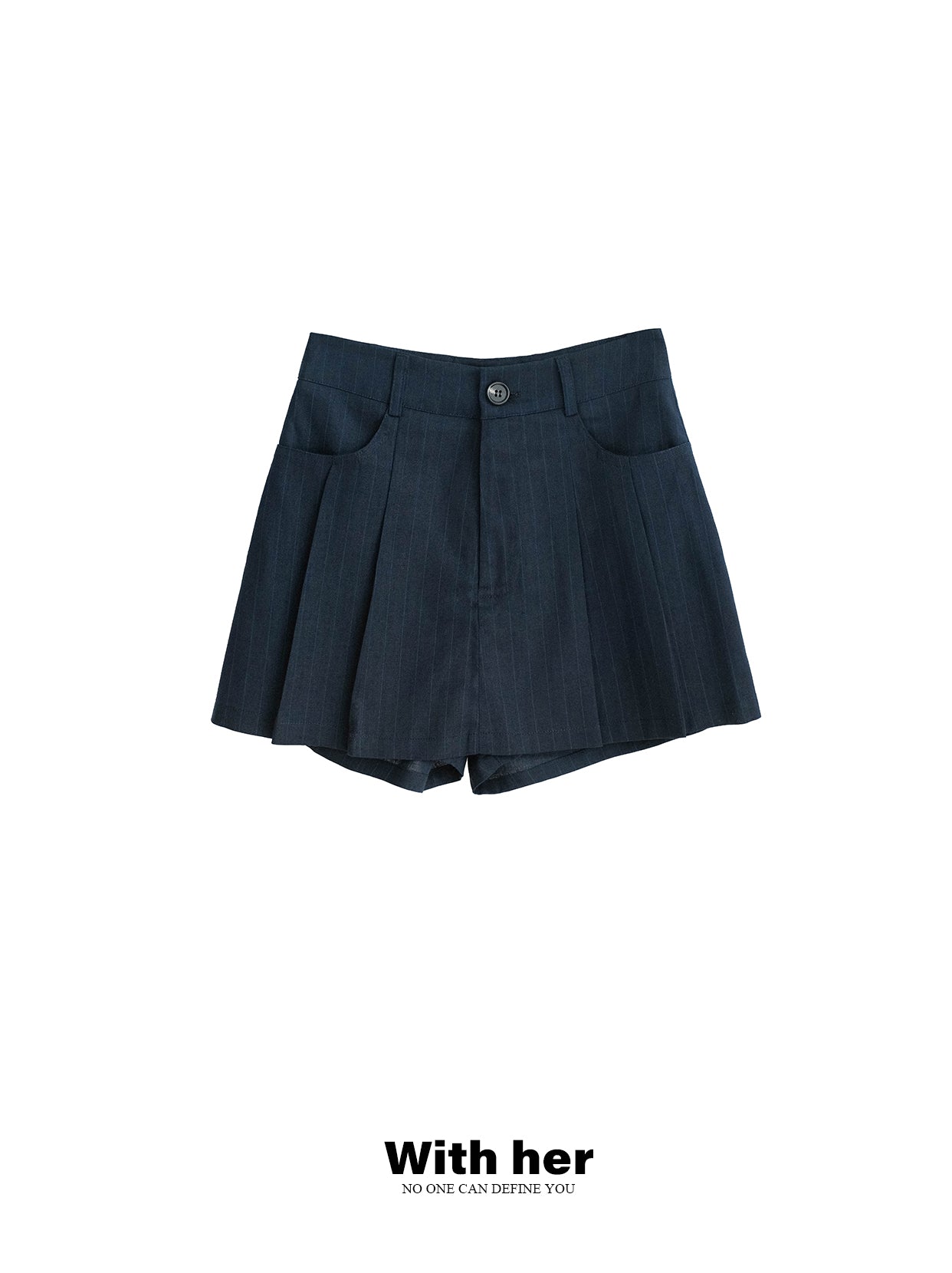 Original Striped Pleated Shorts Skirt