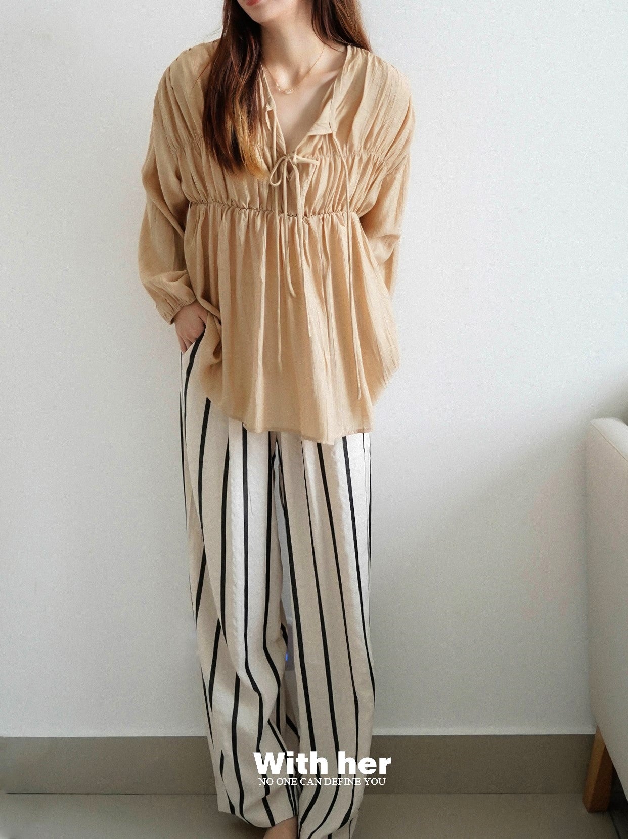 Casual Striped Wide-Leg Pants