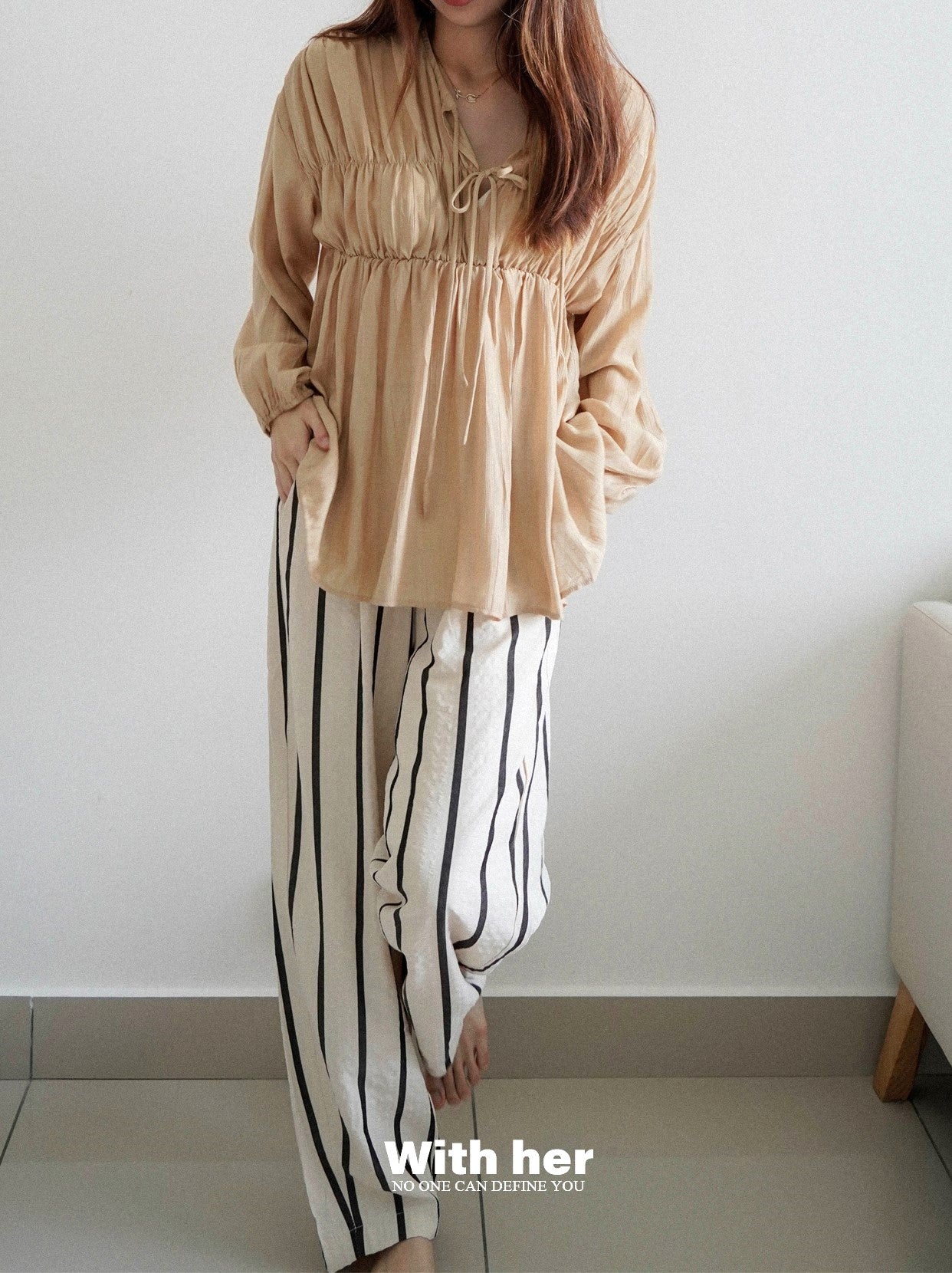 Casual Striped Wide-Leg Pants