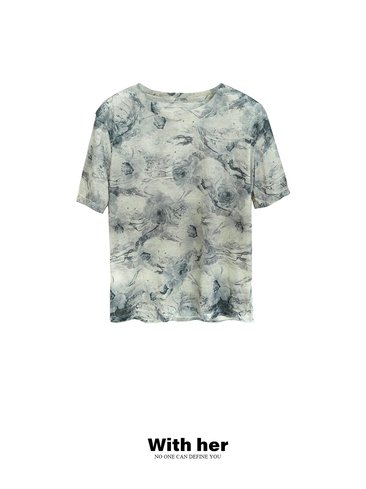 Gray Tie-Dye T-Shirt Women