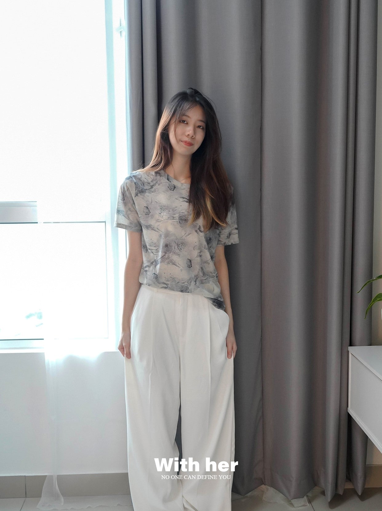 Gray Tie-Dye T-Shirt Women