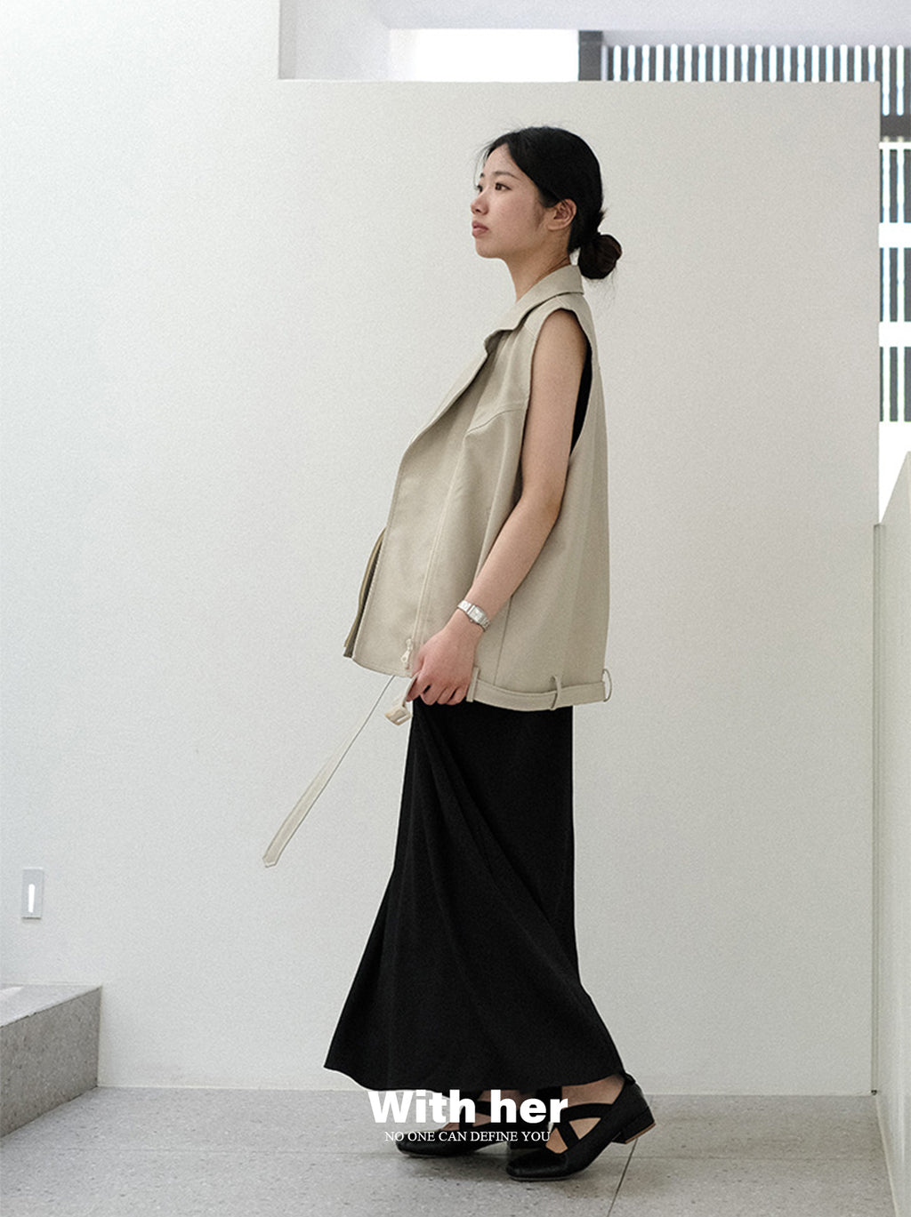 Original Sleeveless Draped Dress