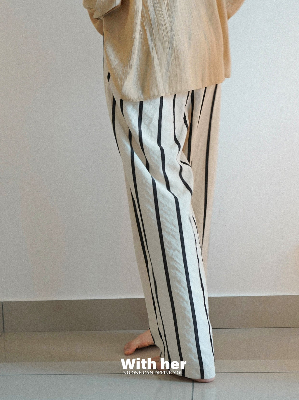 Casual Striped Wide-Leg Pants