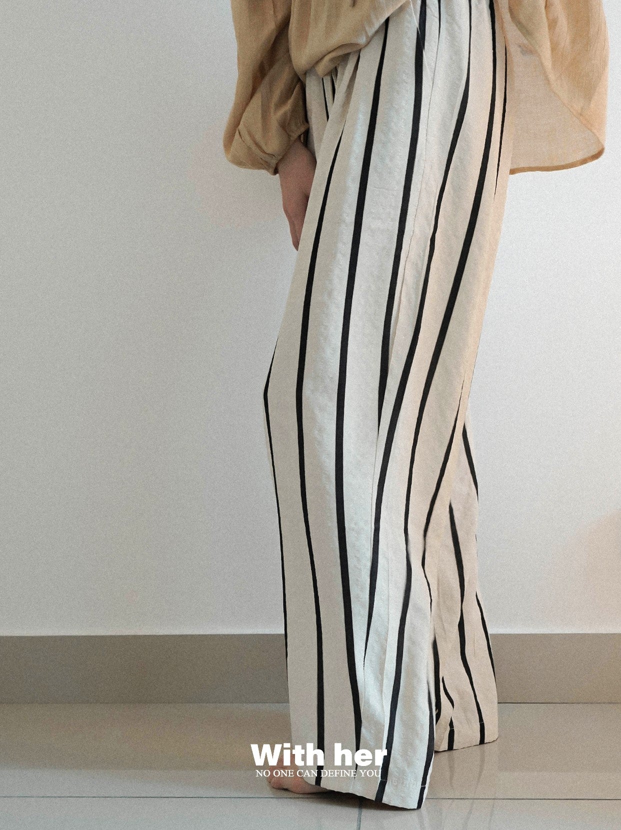 Casual Striped Wide-Leg Pants