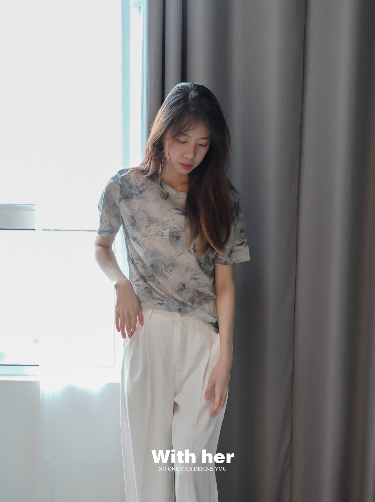 Gray Tie-Dye T-Shirt Women