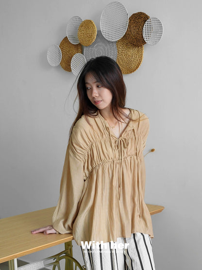 Lace Up Flowy Blouse