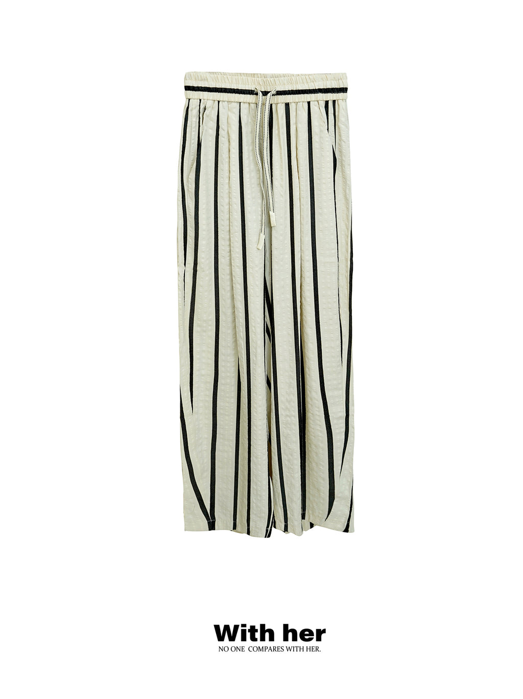 Casual Striped Wide-Leg Pants
