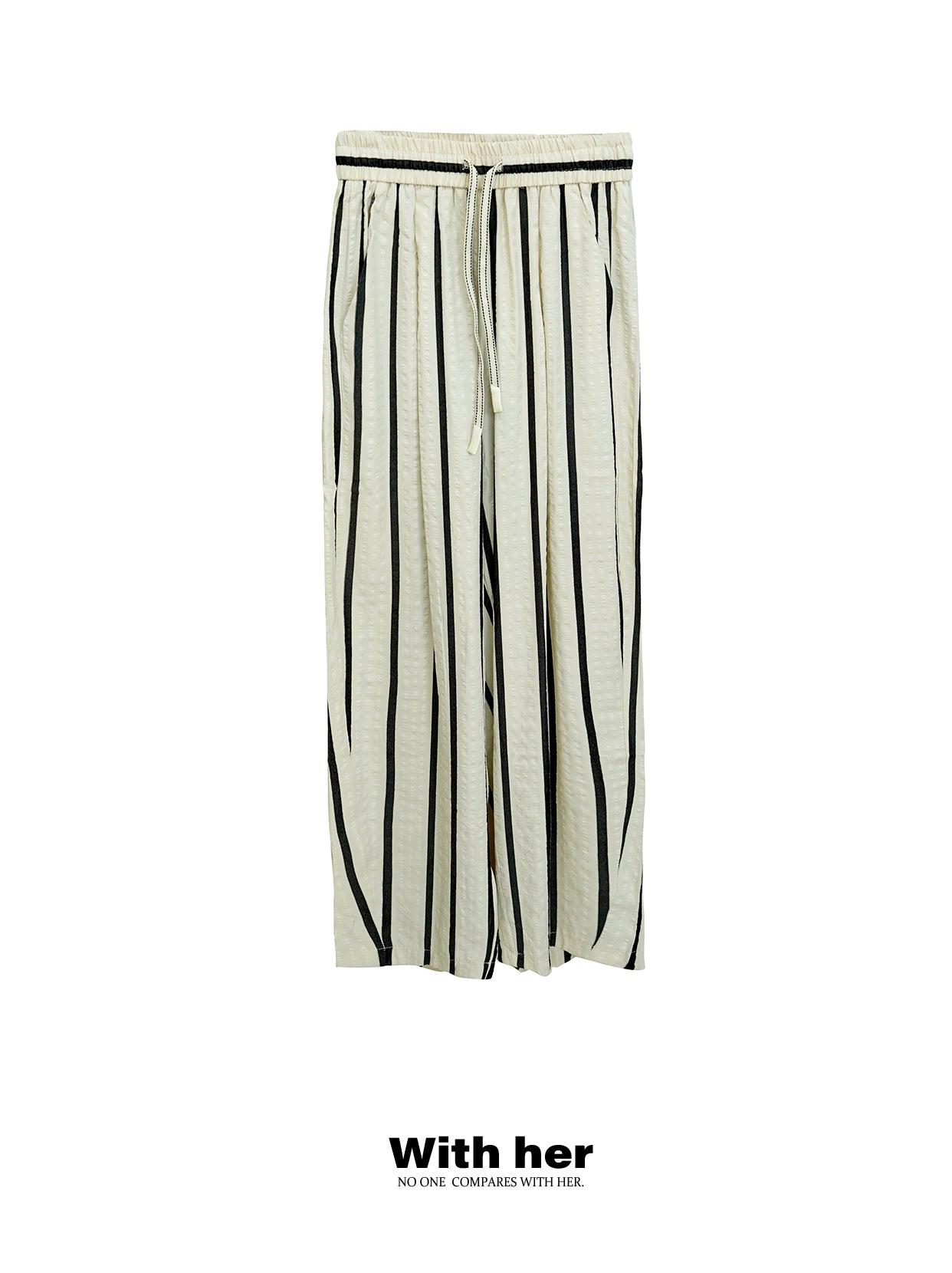 Casual Striped Wide-Leg Pants