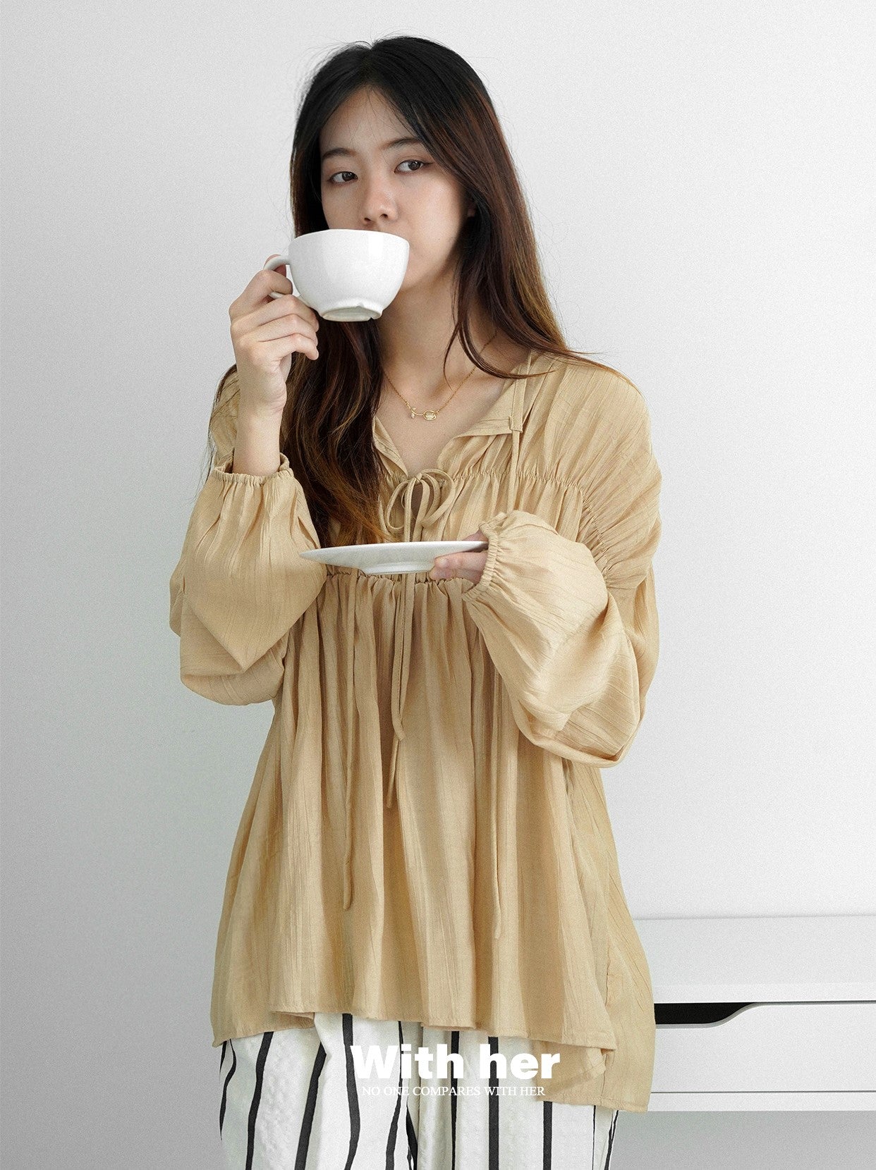 Lace Up Flowy Blouse